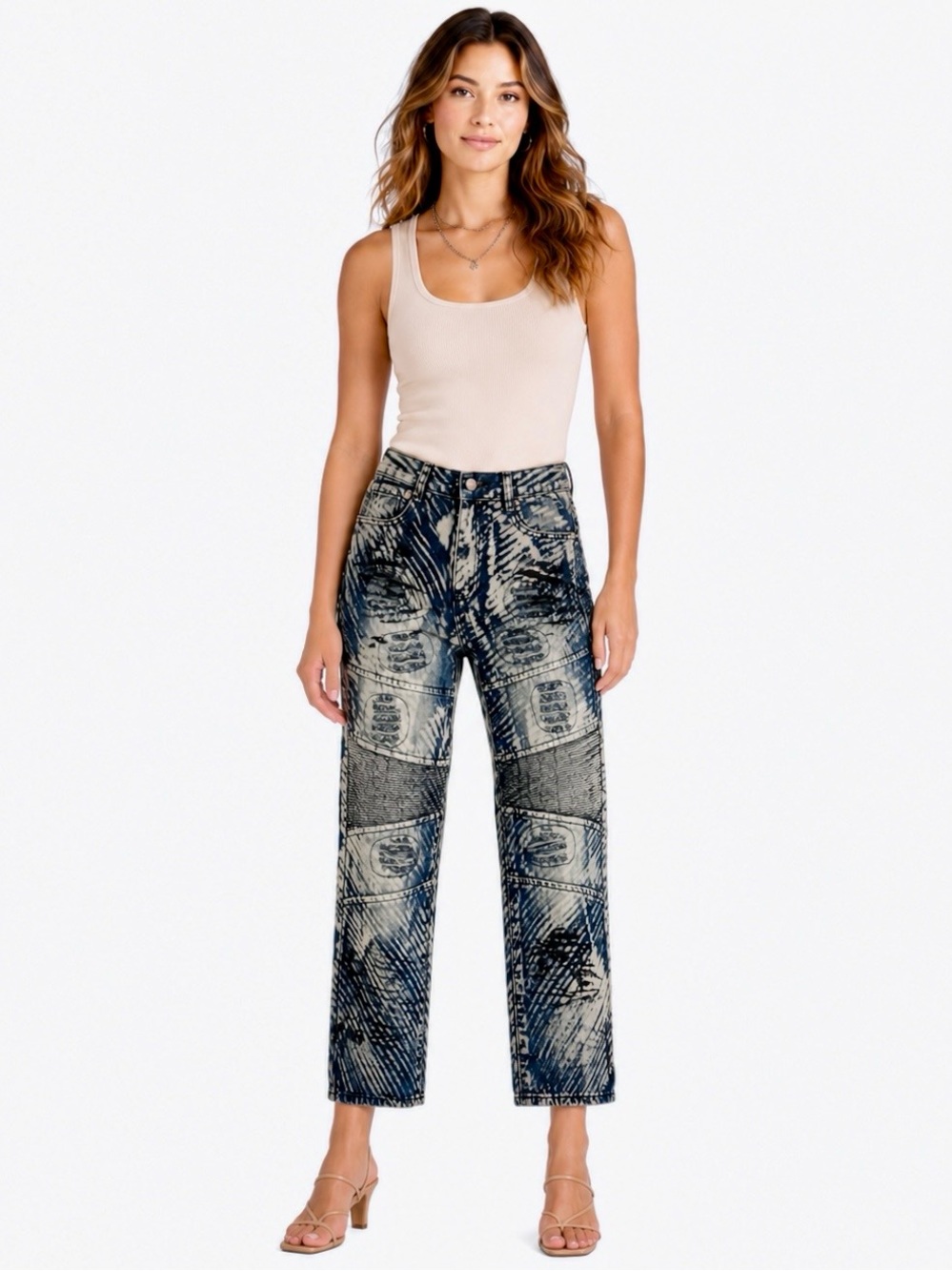 Denim & Rivets Acid Wash Moto Jeans Sz 14 Junior Distressed Biker Y2K